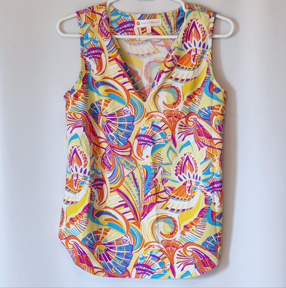 Jude Connally Yellow and Red Sleeveless Tank Top